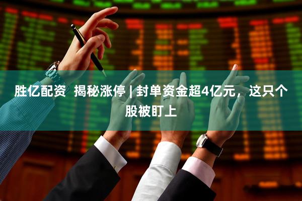 胜亿配资  揭秘涨停 | 封单资金超4亿元，这只个股被盯上